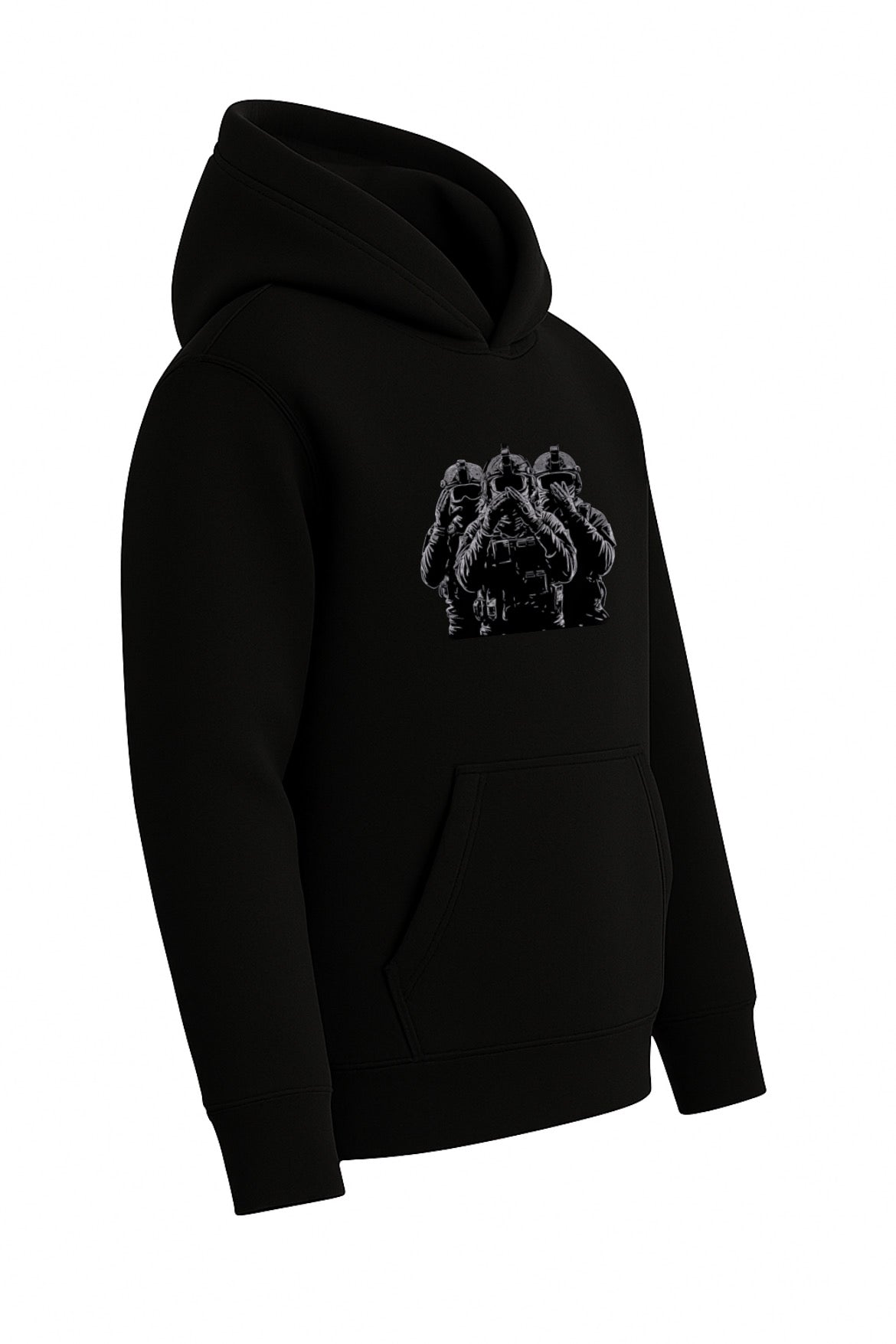 Three Soldiers Hoodie - Oversized Unisex