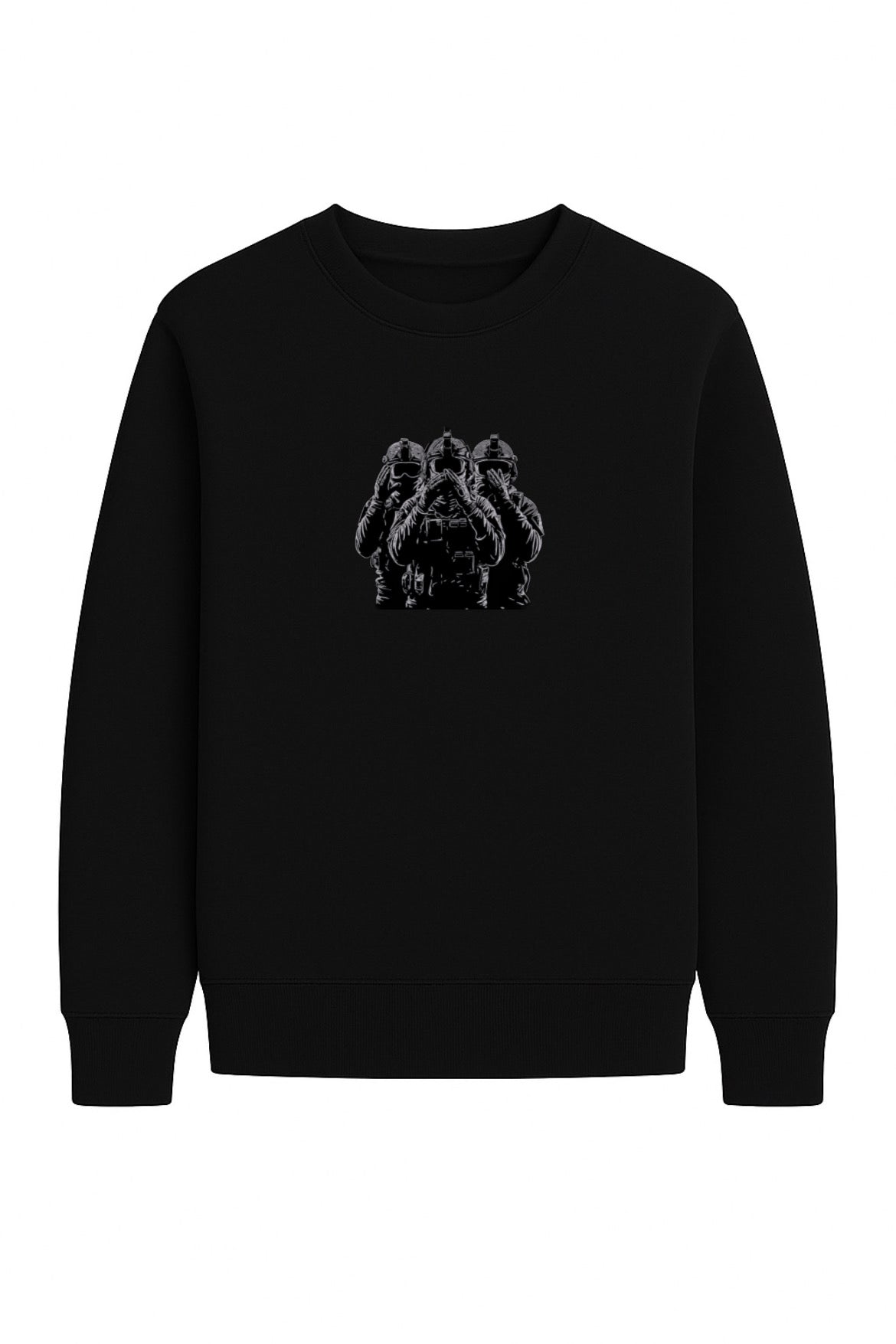 Three Soldiers Sweatshirt – Oversized Unisex