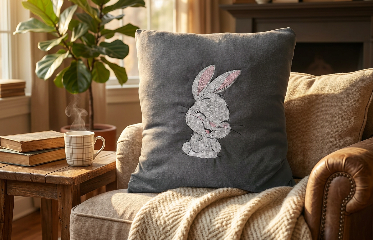 Kissen mit süßem Häschen