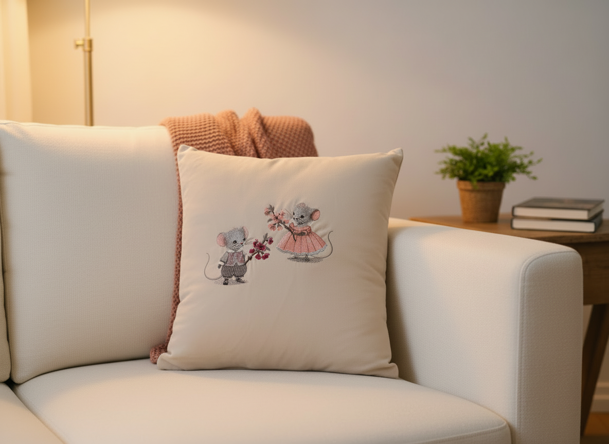 Kissen mit süßen Mäusen