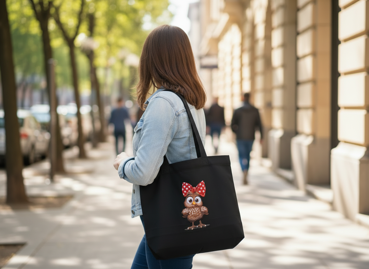 Umhängetasche Huhn mit Schleife