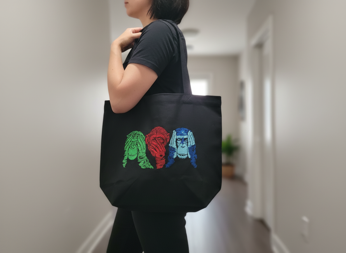 Umhängetasche mit lustigen Schimpansen