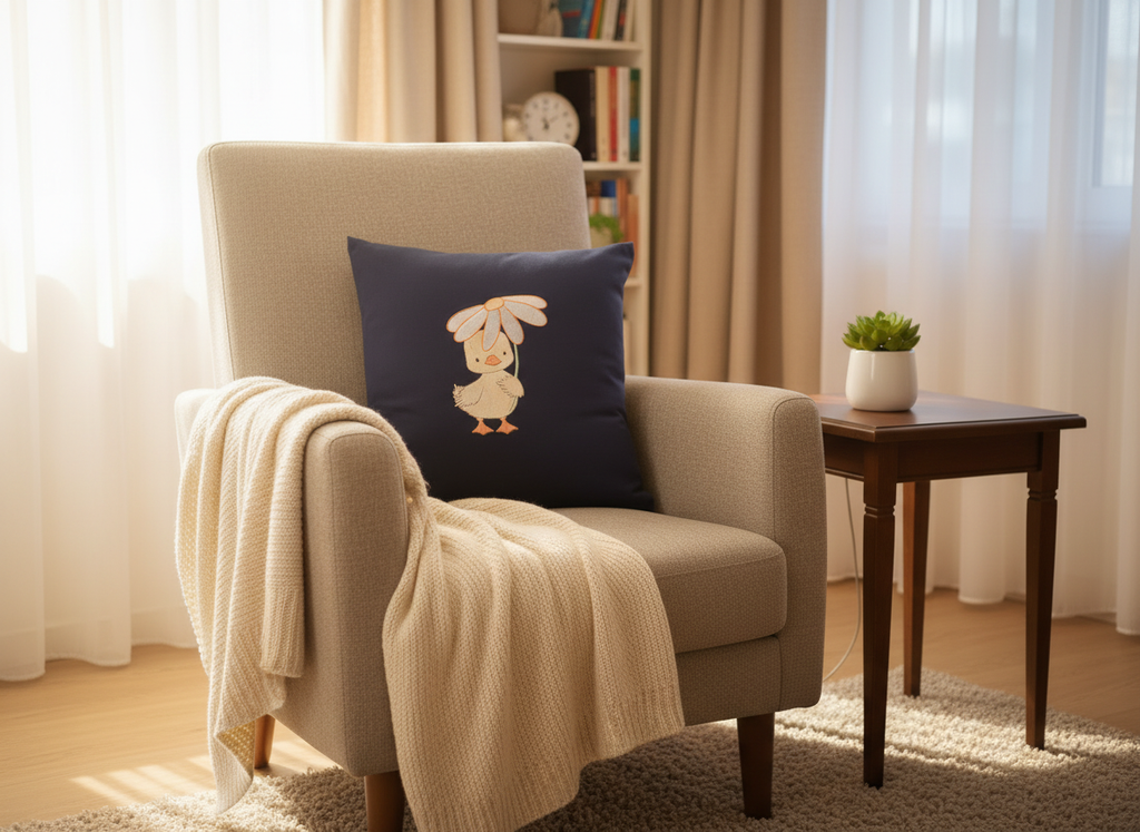 Kissen Ente mit Blume