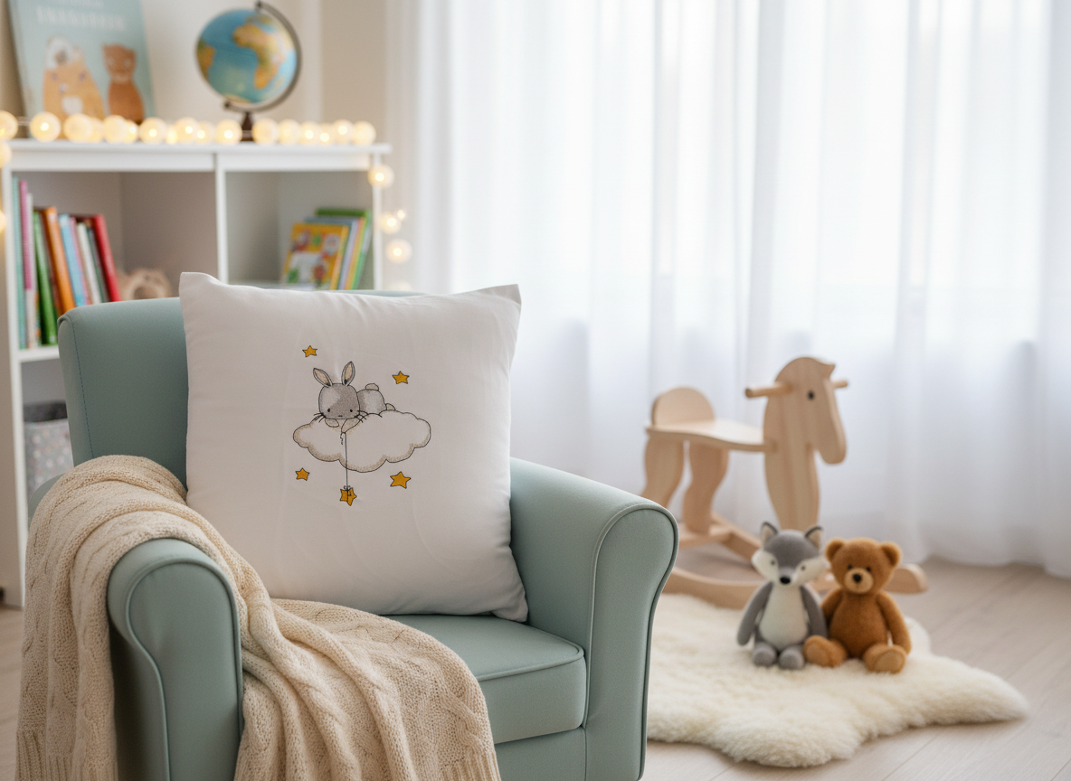 Kissen Hase auf Wolke